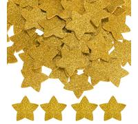 PATIKIL 240Pcs Autocollants En Mousse EVA Étoiles Pailletées 1.4"x1.4" Pour Scrapbooking Carte DIY Décoration Maison, Doré