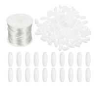 PATIKIL 24mm Fermoir de Sécurité pour Cordon avec 10 Mètre Cordons en Nylon, 30 Pcs Fermoirs à Décrochage en Plastique pour Bracelets, Colliers, Cordons, Bricolage, Blanc