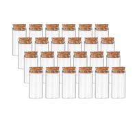 PATIKIL 24pcs 25ml 2.36x1.18 Verre Transparent Contenants Tubes À Essai | Avec Bouchon En Liège Pour Perles Fête Bonbons Sels Bain Stockage Expérience Scientifique, À Fond Plat, Tubes À Essai