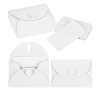PATIKIL 25 Set Mini Enveloppes Avec Fermoir En Coeur, 4.1x3" Cartes Vierges Avec Enveloppes Pour Cadeau Invitation Mariage Graduation Fete Thanksgiving Day Christmas, Blanc