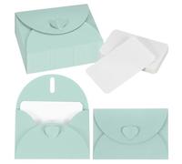 PATIKIL 25 Sets Mini Enveloppes Avec Fermoir En Coeur, 4.1x3" Cartes Vierges Avec Enveloppes Pour Cadeau Invitation Mariage Graduation Fête Thanksgiving Noël, Bleu Clair