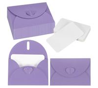 PATIKIL 25 Sets Mini Enveloppes Avec Fermoir En Coeur 4.1x3" Violet | Cartes Vierges Avec Enveloppes Pour Cadeau Invitation Mariage Graduation Holiday Thanksgiving Day Christmas