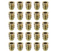 PATIKIL 25pcs Inserts Filetés À Entraînement Hexagonal Pour Bois, M6 x 13mm Inserts Filetés En Alliage De Zinc Avec Joint Pour Outils À Bois Boulons À Tête Plate Écrous Sans Tête