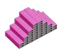 PATIKIL 26/6 Agrafes Standard, 10 Paquets 10000pcs 1/4" Longueur de Jambe Agrafes à Pointe Plate sans Blocage pour Agrafeuse de Bureau Fournitures de Bureau à Domicile, Rouge Rose