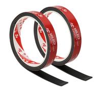 PATIKIL 2Pcs Bandes En Caoutchouc Néoprène Feuille En Caoutchouc Noir | 15mm De Large x 2mm D'Épaisseur x 1 Mètre De Long, Solide Autoadhésive Pour Joint D'Amortissement Bricolage Artisanat