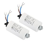PATIKIL 2Pcs CBB60 10uF Condensateur de Démarrage Condensateur de Marche | AC 450V 2 Fils 50/60Hz, Cylindre Fond avec Vis, 65x35mm, pour Machine à Laver Moteur de Pompe à Eau Étoile