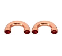 PATIKIL 2pcs Raccord Coudé Cuivre pour Tuyaux Gaz, 22mm Raccord Tuyau d'Arrosage Durite Essence, Raccords Tuyauterie à Pression pour HVAC Climatisation Plomberie, Épaisseur 1mm - U Forme