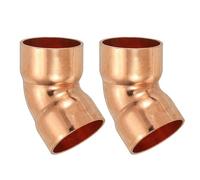 PATIKIL 2pcs Raccord Coudé en Cuivre 45°pour Tuyaux Gaz, 32mm Raccord Tuyau d'Arrosage Durite Essence, Raccords Tuyauterie à Pression pour HVAC Climatisation Plomberie, Épaisseur 1.5mm