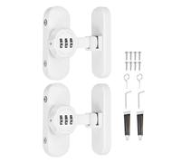 PATIKIL 2Pcs Serrure À Combinaison 90/180 Degrés Avec Mot De Passe Blanc | Mécanique À 3 Chiffres Pour Porte Coulissante Portail Armoires Placard