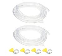 PATIKIL 2pcs Tuyau en Plastique, 20mm x 24mm x 3 m Tuyau en Vinyle Tube Transparent avec Colliers de Serrage, Souple Ligne pour Usage Polyvalent Industriel Vinyle Aquarium