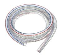 PATIKIL 3/4" / 19mm ID Tuyau Renforcé Avec Fil 3 Mètres, Tuyau D'Aspiration En PVC Vinyle Haute Pression Résistant Aux Produits Chimiques Avec Spirale En Fil D'Acier, Transparent