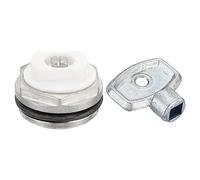 PATIKIL 3/4" BSP Mâle Filetage Manuel Radiateur Air Évent Argent Blanc | Bouchon Vanne Trousse avec Clé, Nickel Plaqué Laiton, pour Radiateur Chauffage