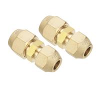 PATIKIL 3/8" à 1/2" Connecteur de Joint d'Extension de Tuyau, 2Pcs Adaptateurs de Coupleur de Tuyau en Laiton à Souder Gratuits avec 4Pcs Écrous Évasés pour Réfrigération Climatiseurs