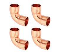 PATIKIL 3/8"ID 0.8mm Épaisseur Coude En Cuivre, 4Pcs 99.9% naturel Raccord De Tube En Cuivre 90 Degrés Courbe Serrée Connecteur De Tube Pour Système HVAC Réfrigération