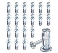 PATIKIL 30Pcs Cheville À Expansion À Clapet M4x25 Ton Argenté | Cheville Pour Mur Creux, Pour Porte Creuse Bardage Aluminium Tuyau En Acier Tôle En Fer Plaque Mur Fin
