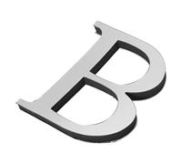 PATIKIL 3D Acrylique Alphabet Miroir Paroi Autocollants Lettre B Autoadhésif Maison Décoration Lettre Signe Art Autocollant Décalcomanie pour Bricolage Maison Décoration Argenté