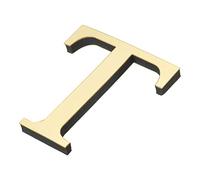 PATIKIL 3D Acrylique Alphabet Miroir Paroi Autocollants Lettre T Autoadhésif Maison Décoration Lettre Signe Art Autocollant Décalcomanie pour Bricolage Maison Décoration Clair Doré