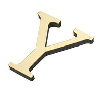 PATIKIL 3D Acrylique Alphabet Miroir Paroi Autocollants Lettre Y Autoadhésif Maison Décoration Lettre Signe Art Autocollant Décalcomanie pour Bricolage Maison Décoration Clair Doré