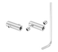 PATIKIL 3mm Trou Agrafe Corde 2Pcs avec M4 Vis Hexagonale rgenté | Colliers de Serrage Acier Inox 304 Double Trou Clip pour Fil pour Raccords de Câbles Métalliques