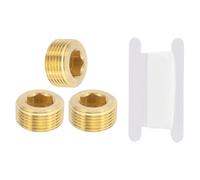 PATIKIL 3Pcs 1" BSP Raccord Mâle Bouchon De Tuyau Hex Compteur Coulé | Bouchon Connecteur Mâle Laiton Pour Fermer L'Extrémité Du Tuyau, Raccords De Machines Industrielles, Laiton