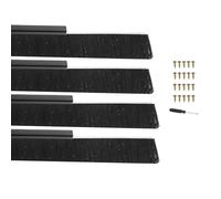 PATIKIL 4 Ensembles Brosse De Porte 2.36" Poils x 39.37" Long Noir/Noir | Support En Alliage D'Aluminium En Forme De H, Pour Joint De Porte Garage Bourrelet D'Étanchéité