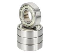 PATIKIL 4 Pack R8ZZ Roulement À Billes 1/2" x 1-1/8" x 5/16" Noir Argent | À Gorge Profonde, Roulements Miniatures Double Joint En Caoutchouc Pour Moteur Électrique Machine Industrielle