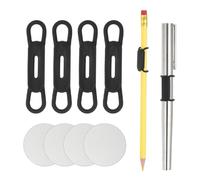 PATIKIL 4 Pcs Porte-Stylo Magnétique Porte-Crayon en Silicone Flexible Noir | Organisateur Réglable avec 4 Feuilles Métalliques, pour Tableau Blanc Bureau Planche à Pince