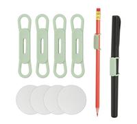 PATIKIL 4 Pcs Porte-Stylo Magnétique Porte-Crayon Silicone Flexible Vert | Organisateur Réglable, Avec 4 Feuilles Métalliques, Pour Tableau Blanc Frigidaire Bureau Presse-Papiers