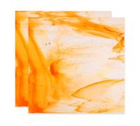 PATIKIL 4 x 4 Inch Vitrail Transparent, 2 Feuilles Pack Varié De Carreaux De Mosaïque En Verre Pour Fournitures Artistiques Projets Artisanaux, Orange