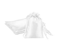 PATIKIL 4 X 6 Inch Sacs En Satin Avec Cordon De Serrage 3 Pcs Sachets Cadeaux En Soie Avec Cordon Pour Bijoux Bonbons Mariage Fête De Noël Anniversaire Graduation Pâques Blanc