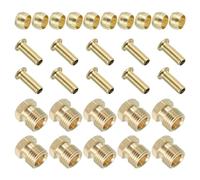 PATIKIL 4mm ID 6mm OD Kit D'Assortiment de Tubes de Compression, 20 Ensemble Virole, Insert et Écrou de Manchon de Compression en Laiton pour Tuyau D'Eau, D'Huile et D'Air