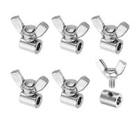 PATIKIL 4mm Trou Fil Corde Agrafes, 6pcs 304 Inox Acier Simple Trou Main Tordu Fil Pinces Attaches Vis pour Acier Fil, Argent