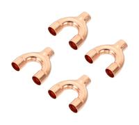 PATIKIL 4Pcs 1/2 Inch ID 3 Voies Type Y Raccord De Tuyau En Cuivre Soudure | Pour HVAC Air Conditioning Plumbing Refrigeration Pipe, 99.9% Naturel, Raccord En Cuivre