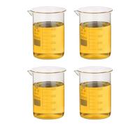 PATIKIL 4Pcs 500ml Becher Bas En Verre Bechers Gradués Transparent | 3.3 Verre Borosilicate, Avec Bec Verseur, Pour Expérience De Laboratoire, Cuisine Et Pâtisserie