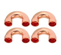 PATIKIL 4pcs Raccord Coudé Cuivre pour Tuyaux Gaz, 12.7mm Raccord Tuyau d'Arrosage Durite Essence, Raccords Tuyauterie à Pression pour HVAC Climatisation Plomberie, Épaisseur 0.8mm/U Forme
