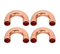PATIKIL 4pcs Raccord Coudé Cuivre pour Tuyaux Gaz, 16mm Raccord Tuyau d'Arrosage Durite Essence, Raccords Tuyauterie à Pression pour HVAC Climatisation Plomberie, Épaisseur 1mm - U Forme