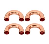 PATIKIL 4pcs Raccord Coudé Cuivre pour Tuyaux Gaz, 19mm Raccord Tuyau d'Arrosage Durite Essence, Raccords Tuyauterie à Pression pour HVAC Climatisation Plomberie, Épaisseur 1mm - U Forme