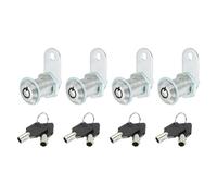 PATIKIL 4Pcs Verrou de Meuble avec Clé 1-1/6" (30mm) Verrou de Cylindre | de Verrouillage à Came, Verrous de Tiroir à Came Tubulaire, en Alliage de Zinc Chrom movibles, de Tiroirs
