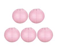 PATIKIL 5 Pcs 8" Papier Lanternes Lanterne Chinoise/Japonaise Ornement Rose | Ronde Suspendue, pour Maison Anniversaire Fête Mariage Noël Salle Classe