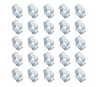 PATIKIL 50 Pcs 3-5mm Collier de Serrage à Double Oreille Ton Argenté | Anneaux de Sertissage de Clip Torique en Acier Galvanisé pour Connexions de Raccords Tubes Essence Carburant