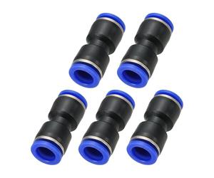 PATIKIL 5Pcs 1/2 Pouce Raccords Pousser Connecter pour Tube Bleu | Raccord de Tuyau d'Air en Plastique, Connecteurs Pneumatiques à Dégagement Rapide, Coupleur Bidirectionnel à Union Droite