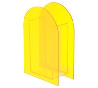 PATIKIL 5X2X7 Vase en Acrylique, Vase Floral en Acrylique en Forme D'Arche, Transparent, en Plastique Géométrique, Décoratif pour La Table, La Décoration Intérieure, Jaune.
