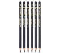 PATIKIL 6 Crayons Graphite, Rond 12B Rechargeable Crayons À Bois Pré-Aiguisés Fournitures D'Art Pour Esquisse Pour Maison Bureau Salle De réateur Peinture Esquisse Étude, Noir