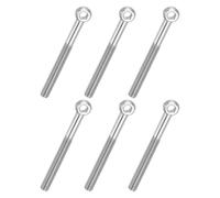 PATIKIL 6 Pcs Boulon à Œil M8x80mm Boulon à Œillet de Levage pour Balancement d'Épaule, Vis Poisson en Acier Inoxydable 304, Filetage Métrique à Demi-Denture Trou Coulissant, Argentée
