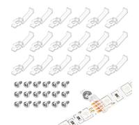 PATIKIL 60 Pièces Clips pour Bande Lumineuse pour Bande Lumineuse Led | Supports de Fixation Transparents, de 12 mm de Largeur, avec Vis, Clips de Fixation Double Face