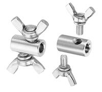 PATIKIL 6mm Trou Fil Corde Agrafes, 2pcs 304 Inox Acier Simple Trou Main Tordu Fil Pinces Attaches Vis pour Acier Fil, Argent