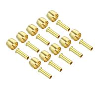 PATIKIL 6mm Tube OD Laiton Compression Manchons Embouts, 60 Lot Laiton Embout Raccord et Tuyau Insérer Soutien Assortiment Kit pour Air Eau Gaz Tuyau