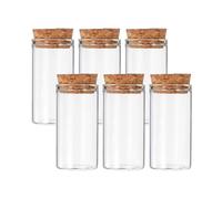 PATIKIL 6pcs 25ml Verre Transparent Tubes À Essai Avec Bouchon En Liège | 2.36x1.18, Fond Plat, Pour Perles Bonbons Sels Bain Stockage Expérience Scientifique, Tubes À Essai