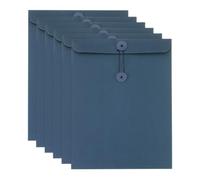 PATIKIL 6Pcs Pochettes en Papier Kraft avec Fermeture par Lien, Enveloppes Vintage A4 pour le Classement de Fichiers au Bureau, à la Maison, pour le Rangement de Cartes et Dossiers, Bleu