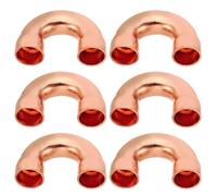 PATIKIL 6pcs Raccord Coudé Cuivre pour Tuyaux Gaz, 10mm Raccord Tuyau d'Arrosage Durite Essence, Raccords Tuyauterie à Pression pour HVAC Climatisation Plomberie, Épaisseur 0.8mm - U Forme